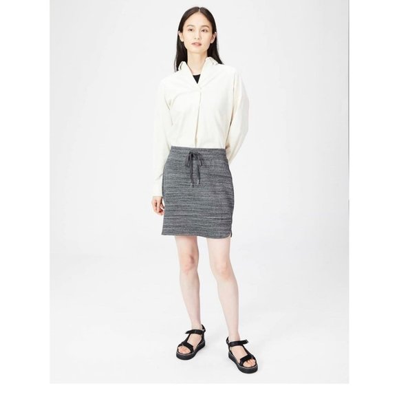 Women's Terry Cotton and Modal Drawstring Sweatshirt Skirt Sm - Picture 3 of 5